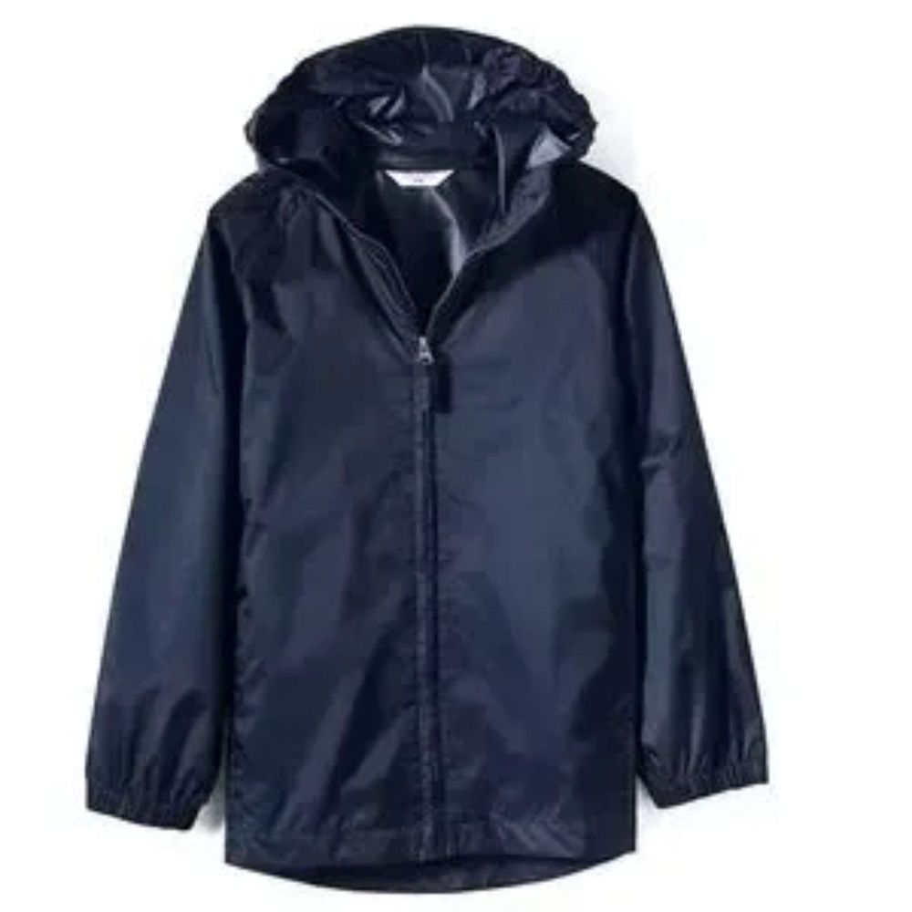LANDS END Lightweight Windbreaker Hooded Jacket Navy Blue Youth Large 7
